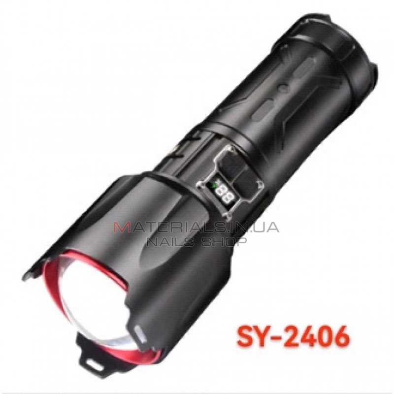 Фонарь ручной аккумуляторный с индикатором заряда, Zoom, USB - C, Power Bank — SY-2406 Фонарь ручной аккумуляторный с индикатором заряда, Zoom, USB - C, Power Bank — SY-2406