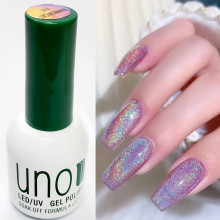 Гель лак UNO Rainbow Cat Eye для нігтів (голографічне, котяче око), 12 мл.