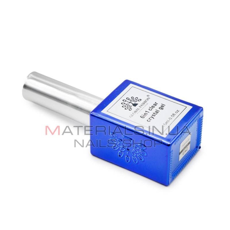 Гель для нарощування 6 in 1 crystal gel, 15 мл, Clear