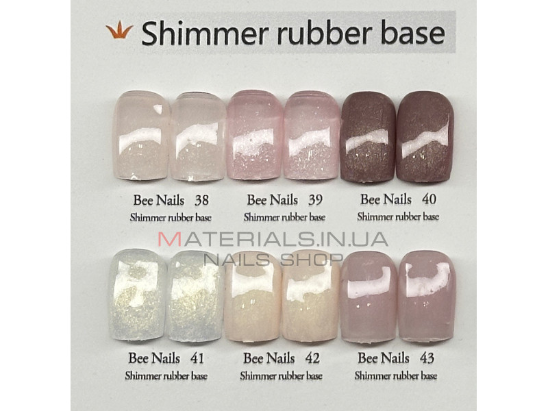 База для нігтів Shimmer rubber base Bee Nails №40