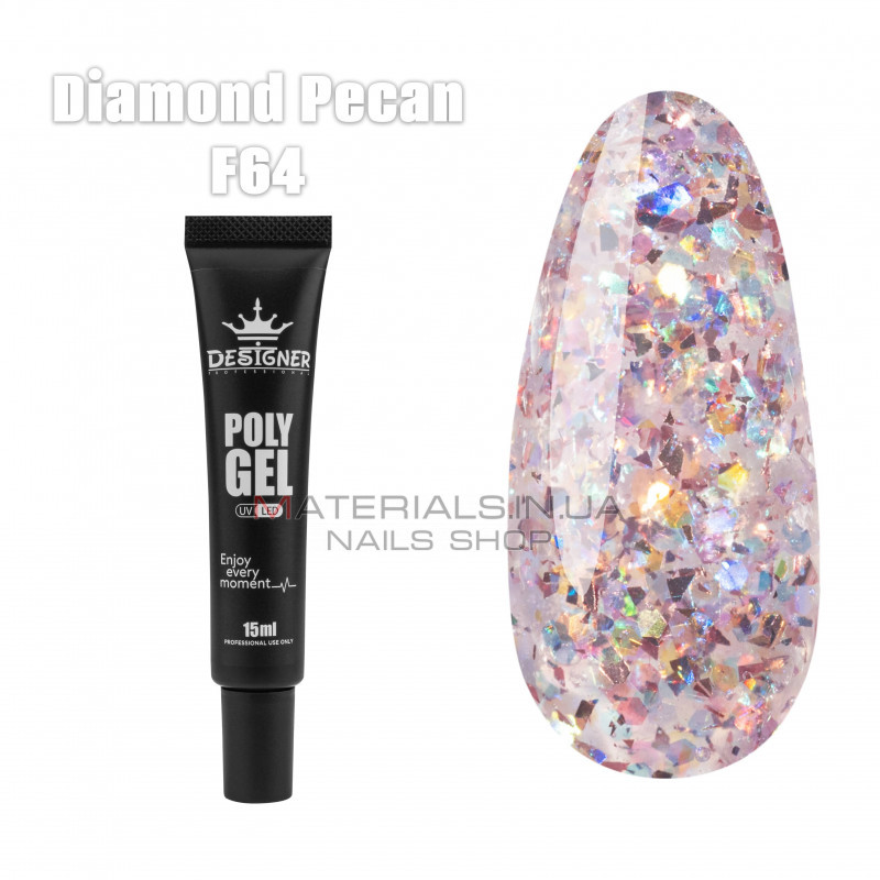 Полігель (15 мл.) Дизайнер F64 Diamond Pecan Полігель (15 мл.) Дизайнер F64 Diamond Pecan