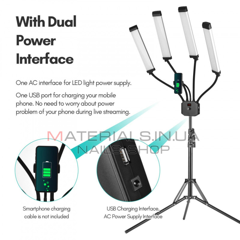 LED-відеосвітло комплект HD-65X 448 шт., 3200 K-5600 K + holder