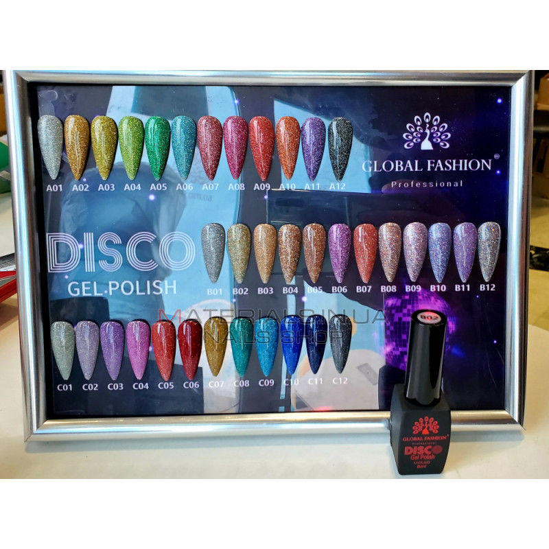 Гель лак Disco Gel Polish, Global Fashion, світловідбиваючий, 8 мл C12 Гель лак Disco Gel Polish, Global Fashion, світловідбиваючий, 8 мл C12