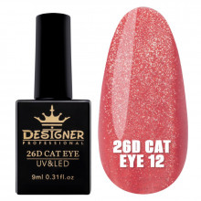 Гель-лак 26D Cat Eye №12, 9 мл., Дизайнер (Кошачий глаз)