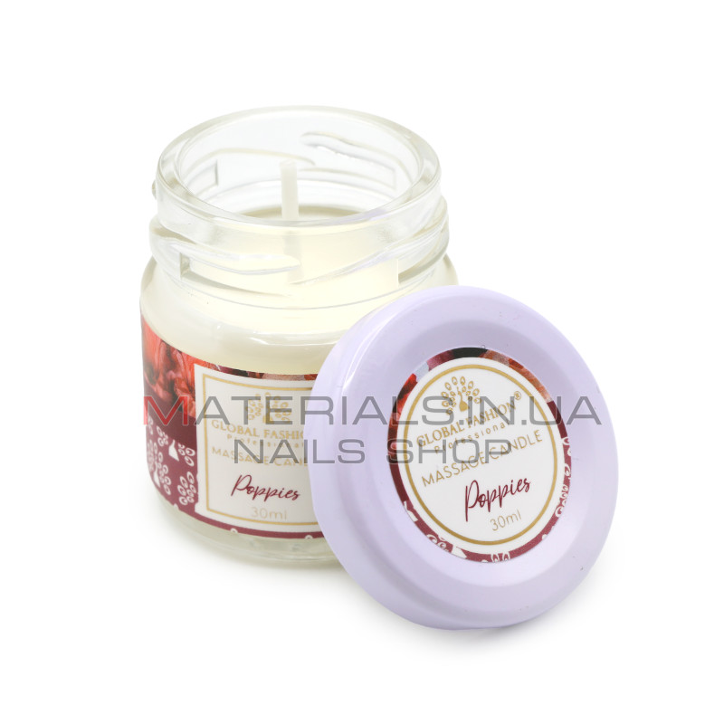 Масажна свічка Global Fashion, 30 ml, Poppies