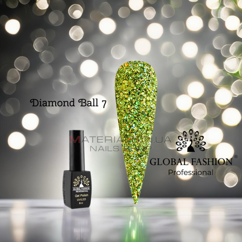 Гель лак Diamond Ball Global Fashion 8 мл, 007 Гель лак Diamond Ball Global Fashion 8 мл, 007