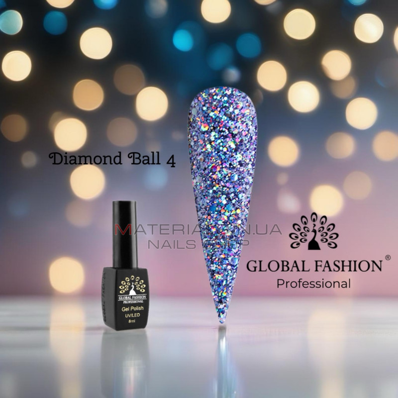 Гель лак Diamond Ball Global Fashion 8 мл, 004 Гель лак Diamond Ball Global Fashion 8 мл, 004