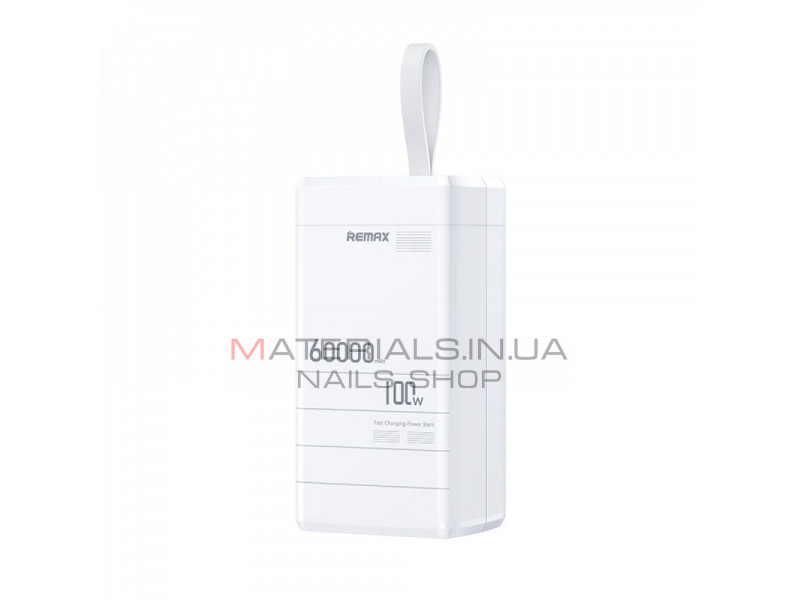 Power Bank 60000 mAh 100W— Remax RPP-650 100W PD+QC Fast charging  — White