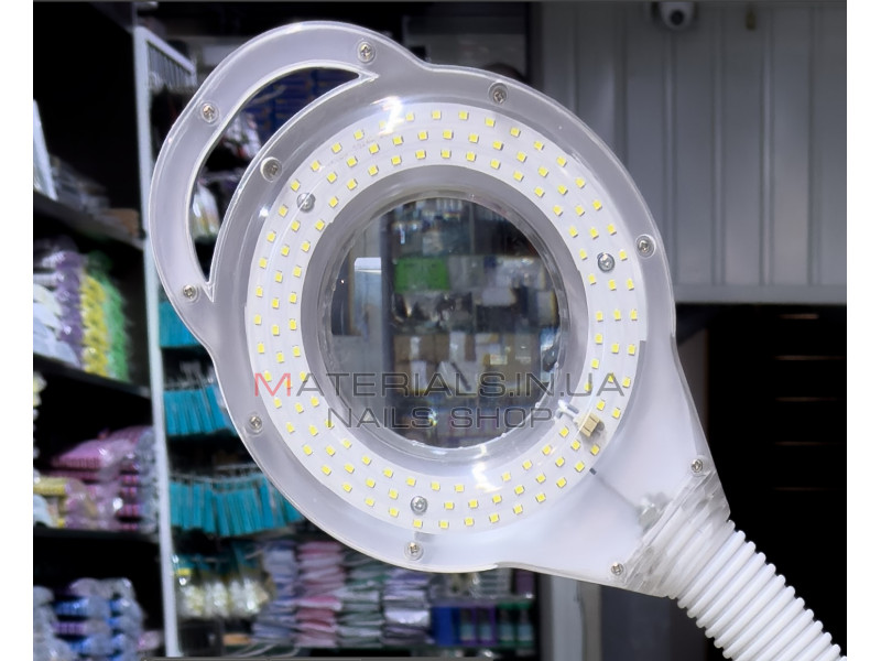 Лампа лупа косметологическая LED A-004 (гофра, регулятор яркости, линза 9см)