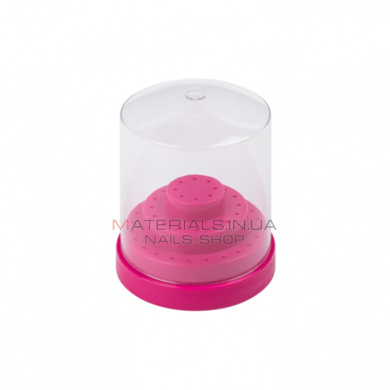 Контейнер для фрези круглий малиновий на 48 шт.