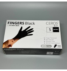 Перчатки нитриловые черные без пудры SEF размер S, 100 шт