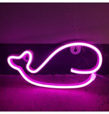 Ночной светильник — Neon Sign — Whale