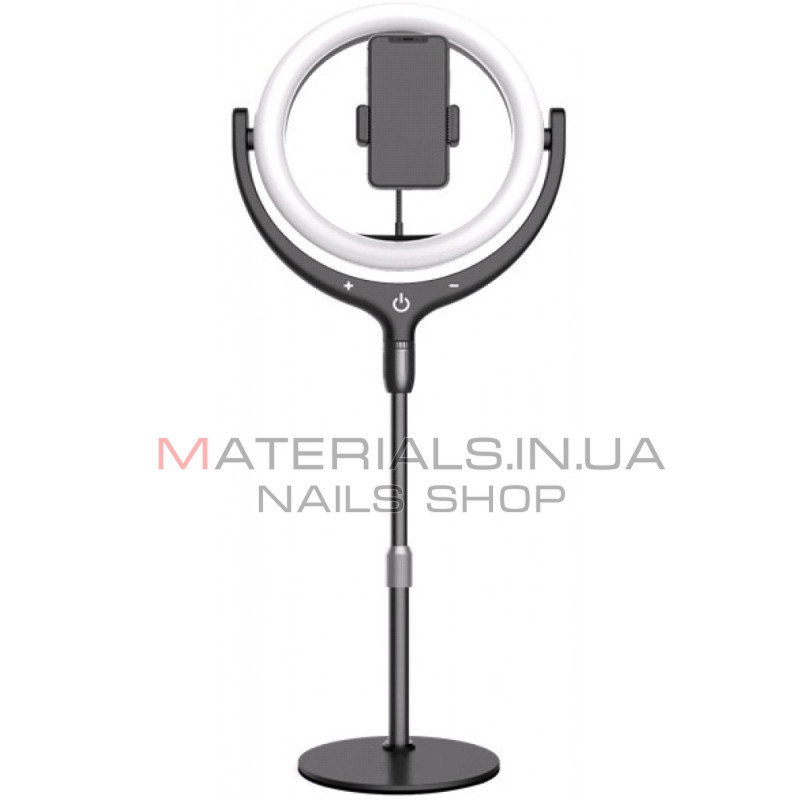 Кільцева LED-лампа F-539A, 26 см, 10″, 96 шт., 3300 K-6000 K + штатив Tripod (1,45 м) з тримачем + пульт ДК