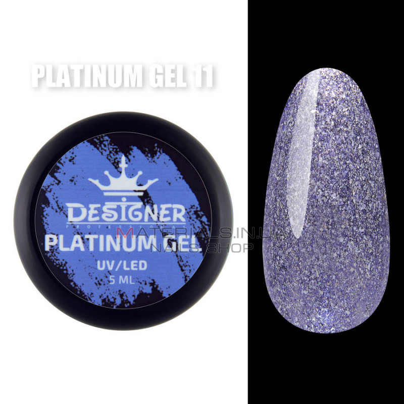 Platinum Gel Гель - платинум Designer Professional с шиммером, 5 мл. №11 Platinum Gel Гель - платинум Designer Professional с шиммером, 5 мл. №11