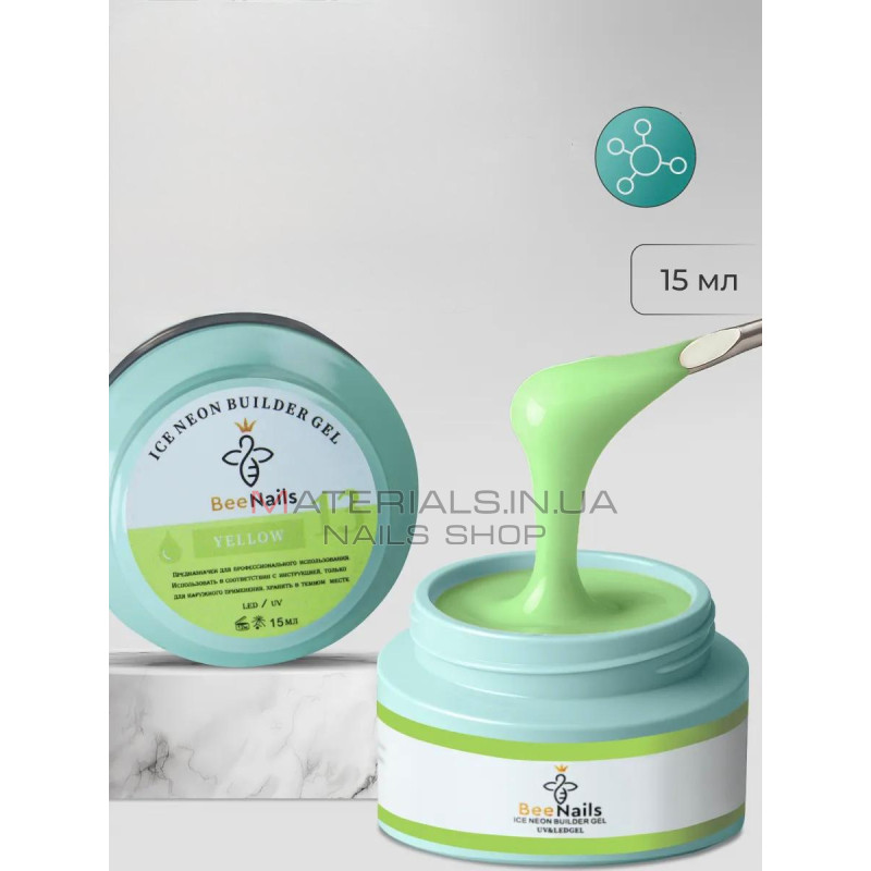 Ice Neon Builder Gel №13 Bee Nails, 15 ml