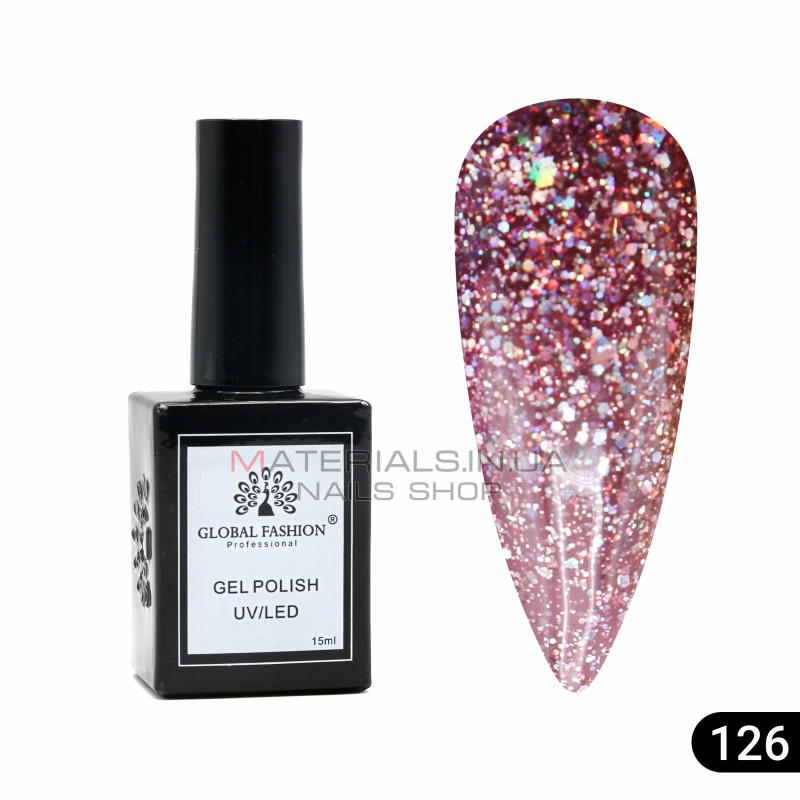 Гель лак Global Fashion, Gel polish 15 ml, 126