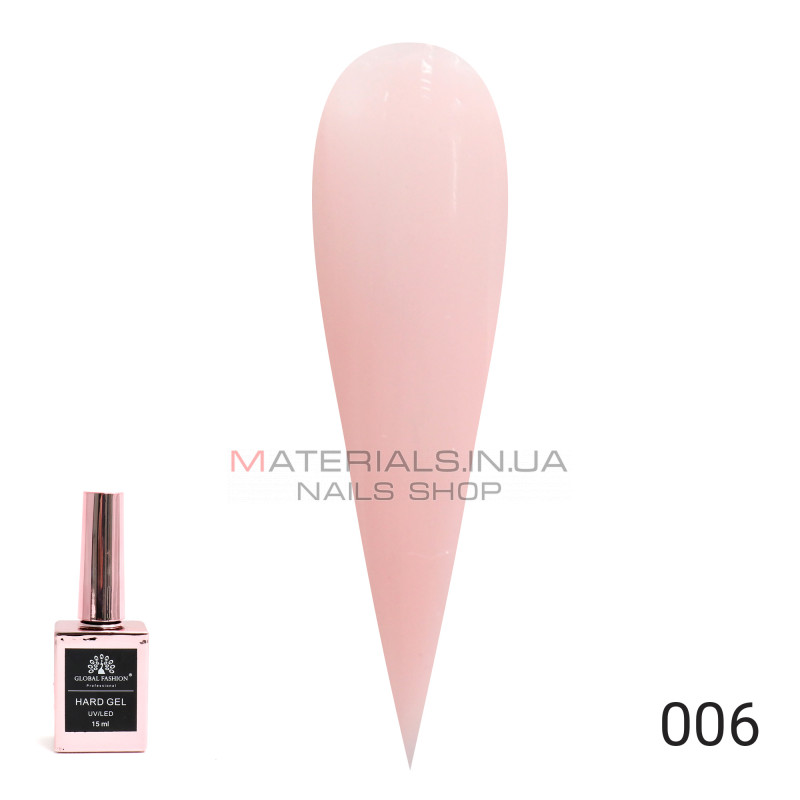 Твердий гель (Hard Gel) 15 мл Global Fashion, 06 Твердий гель (Hard Gel) 15 мл Global Fashion, 06
