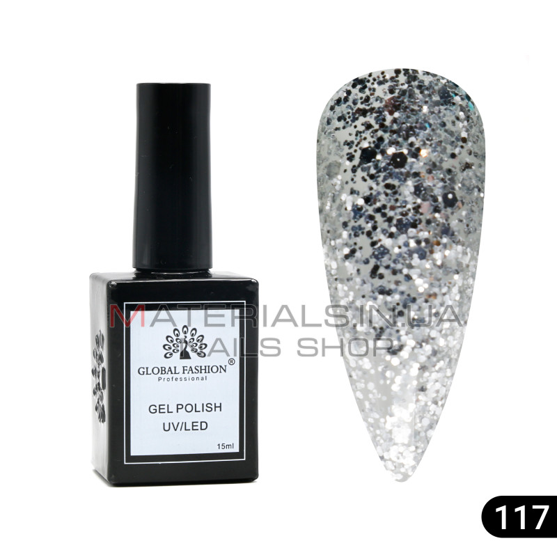 Гель лак Global Fashion, Gel polish 15 ml, 117