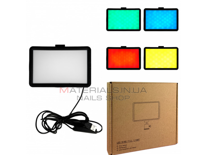 Лампа видеосвет LED 16 cm 6" 4 color filters 120 Lights USB 12W 2V