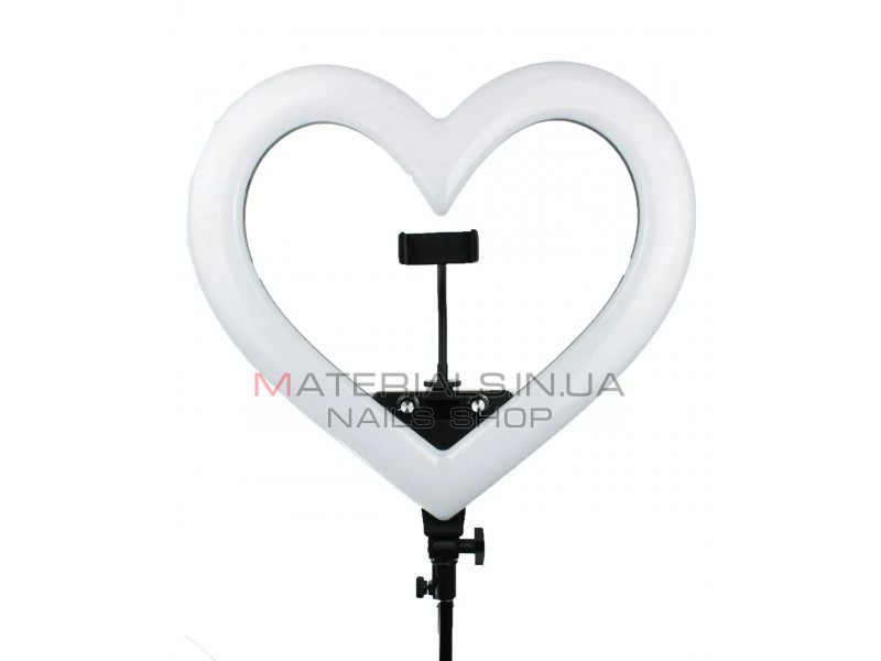 Кільцева лампа яскрава кольорова Серце RGB-48 48 см із сумкою потужна професійна кругла світлодіодна лампа