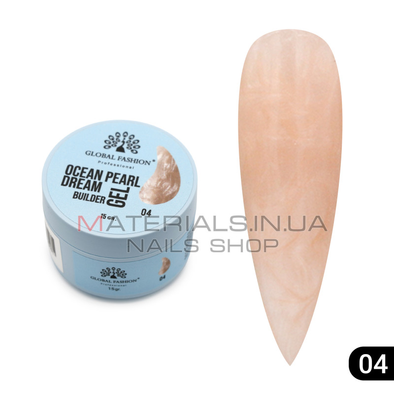 Гель для моделювання нігтів 15 г,  Ocean Pearl Dream Builder Gel 04