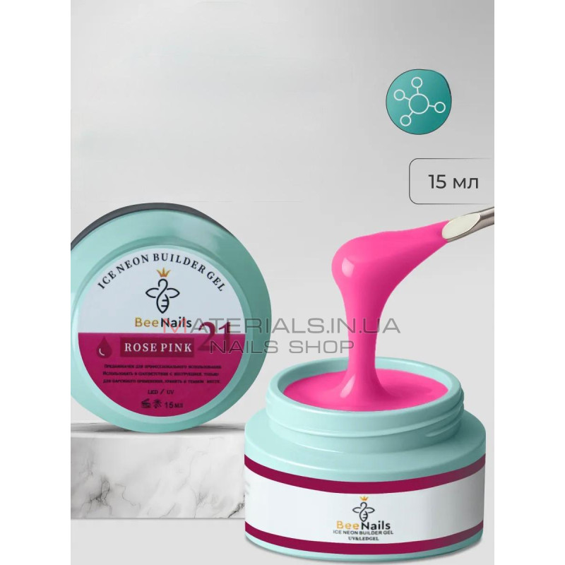 Ice Neon Builder Gel №21 Bee Nails, 15 ml