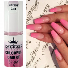 Colorful Ombre Spray, 7 г. Rose Pink C04 (Яскравий рожевий) - спрей пудра Дизайнер для створення омбре на нігтях
