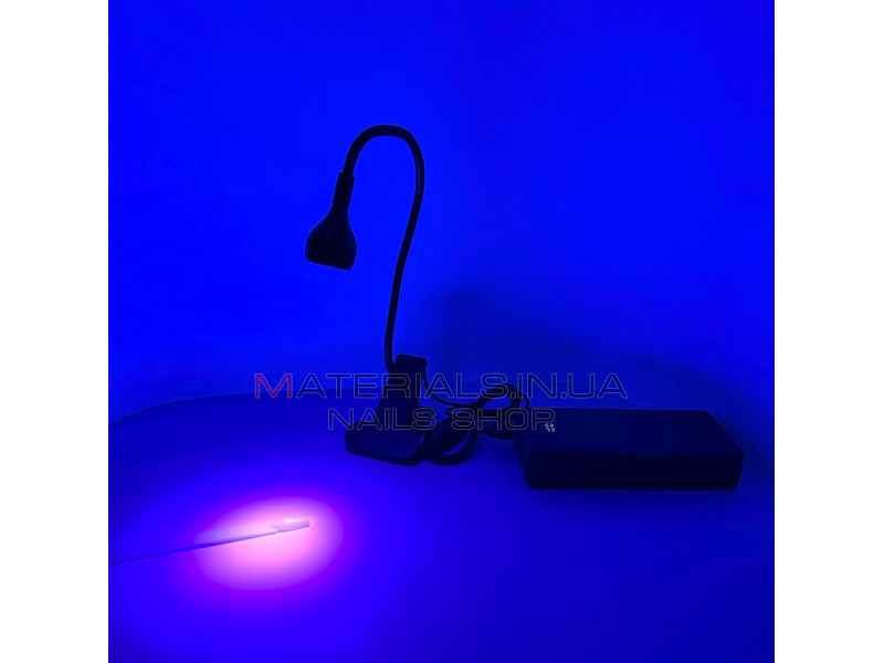 Лампа UV для сушки гель лака, гелевых типс с USB (настольная, гибкая, с прищепкой), 5 Вт. Черный