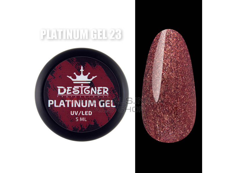 Platinum Gel Гель - платинум Designer Professional із шиммером, 5 мл. №23