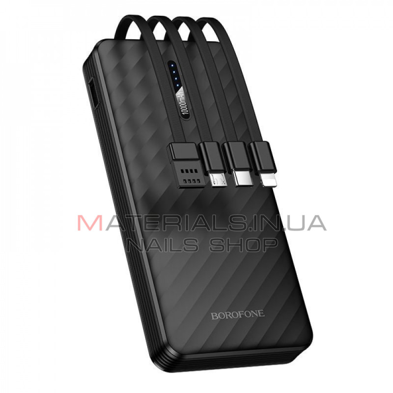 Power Bank Borofone BJ84, 10000 мА·год, вбудовані кабелі