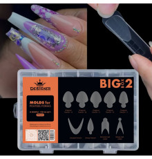 Nail Molds Big Box 2, 216 шт. (9 форм) - Силиконовые молды для верхних форм и французкого маникюра Дизайнер