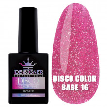 Светоотражающее базовое покрытие №16 (Ярко-розовый), 9 мл. - Disco Color Base Дизайнер