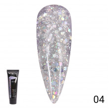 Цветной полигель с глиттером 04, Global Fashion, 30 гр