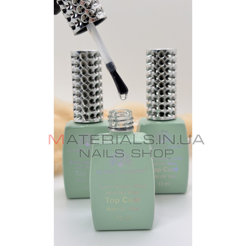 Top SUPER GLOSSY SHINY без липкого слоя, с УФ-фильтром, супер-глянец, 12мл