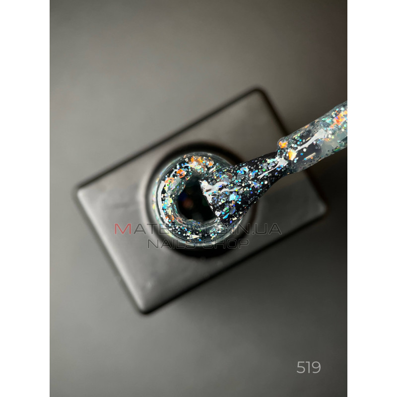 Гель лак Magic glitter 519 Дизайнер (9мл.) - с хлопьями разных размеров и блестками хамелеон Гель лак Magic glitter 519 Дизайнер (9мл.) - с хлопьями разных размеров и блестками хамелеон