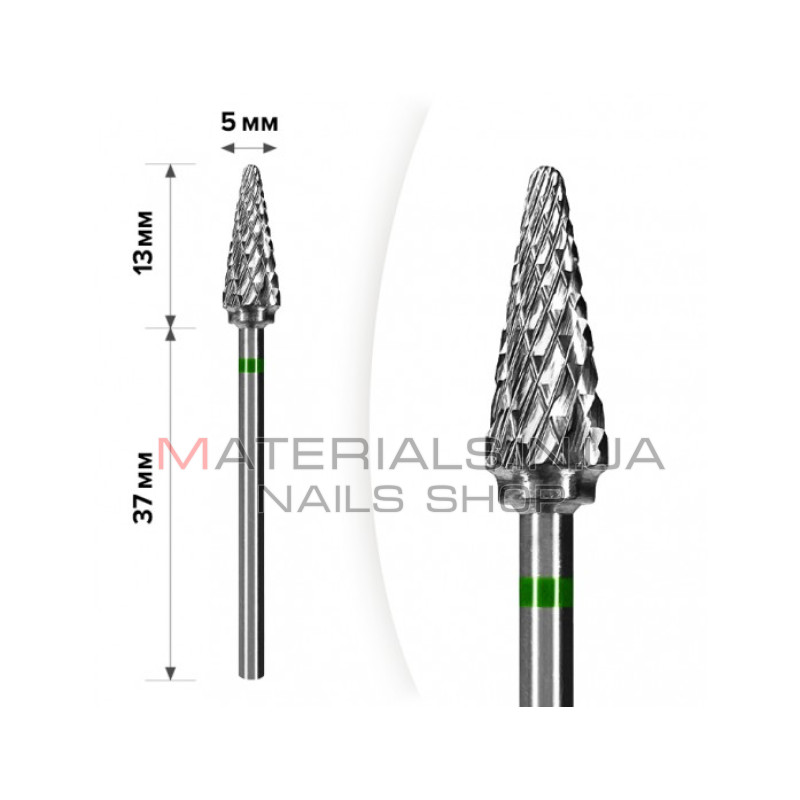 Твердосплавна фреза для зняття гель-лаку mART M-119 Ялинка Green 5*13