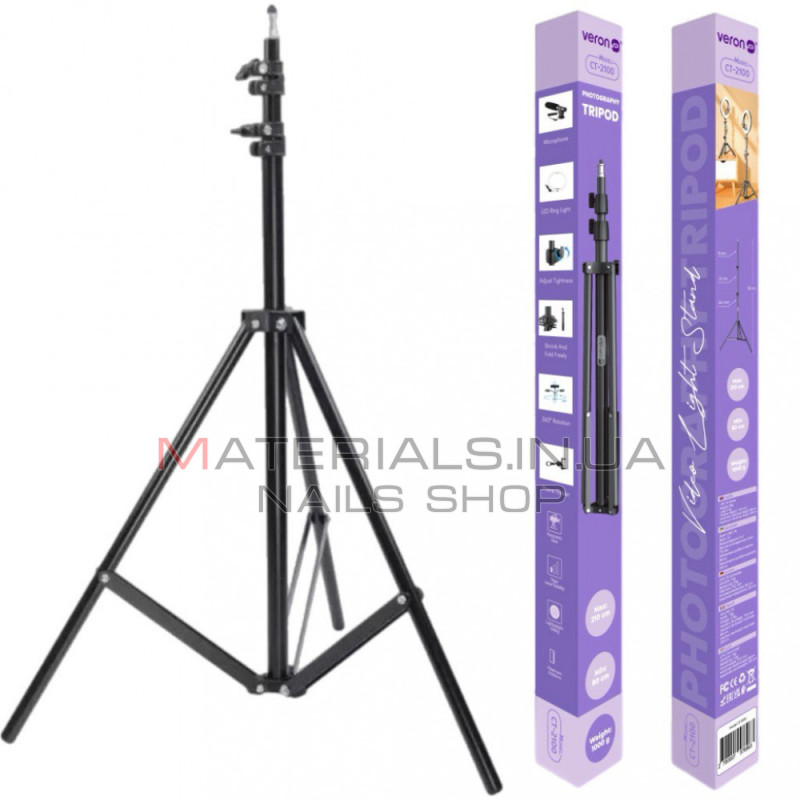 Штатив Tripod Veron CT2100, посилений 1000 g., багатофункціональний, 2,10 м, ¼
