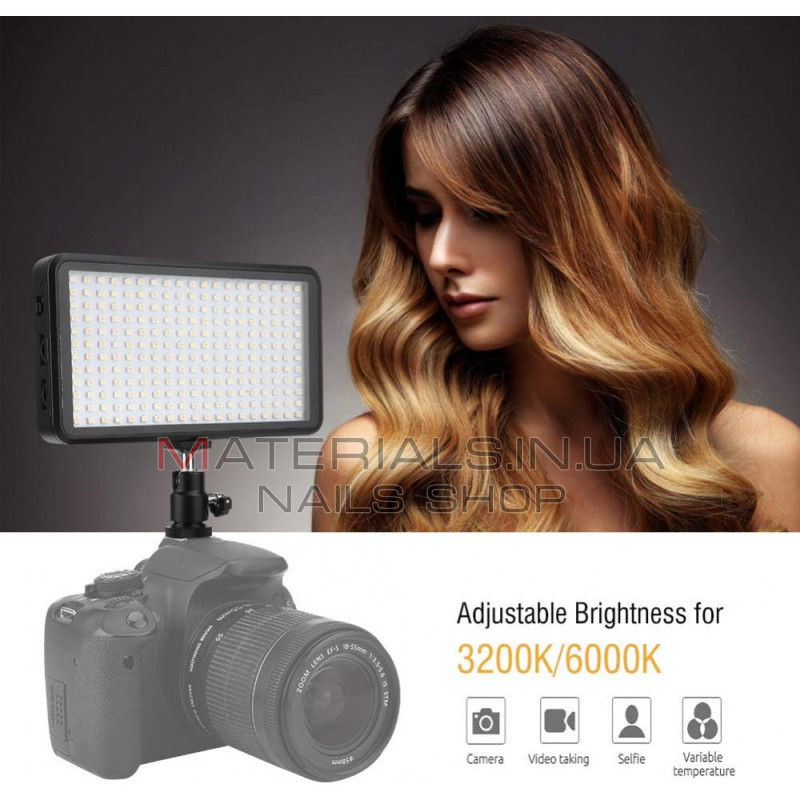 Накамерный видеосвет LED — W228 | Battery 2400mah & Charger |