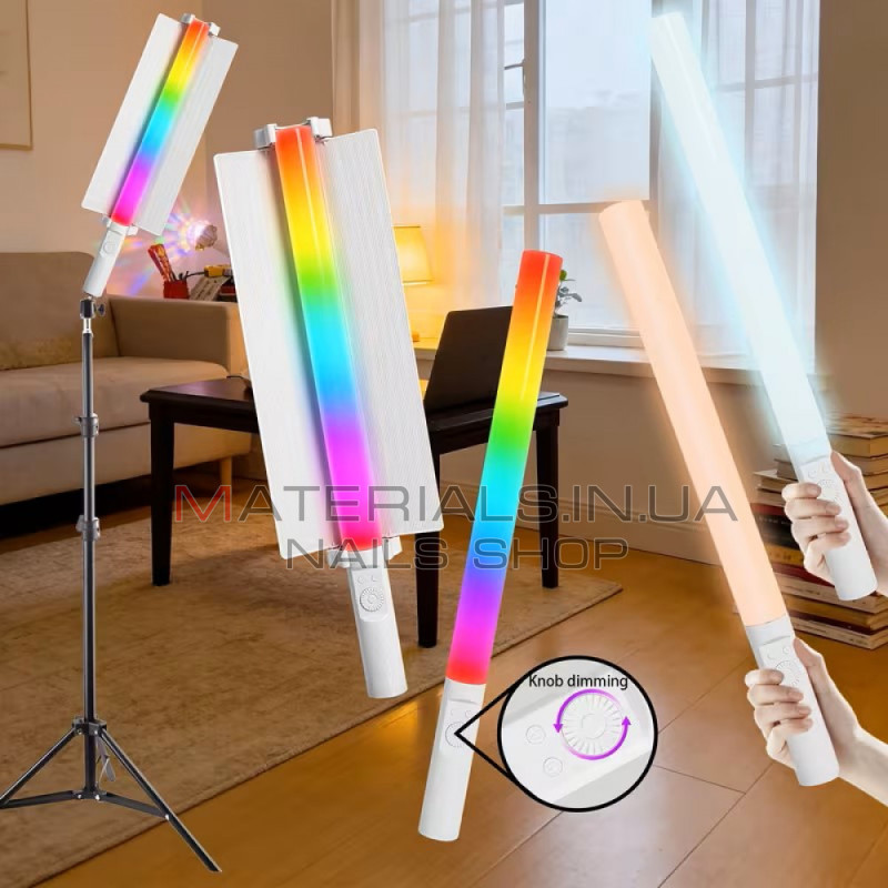 LED-відеосвітло Jmary MJ-27, ручна світлова панель RGB, 37 см