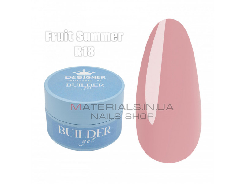 Builder Gel 30 мл., Дизайнер (Моделирующий гель) R18 Fruit Summer