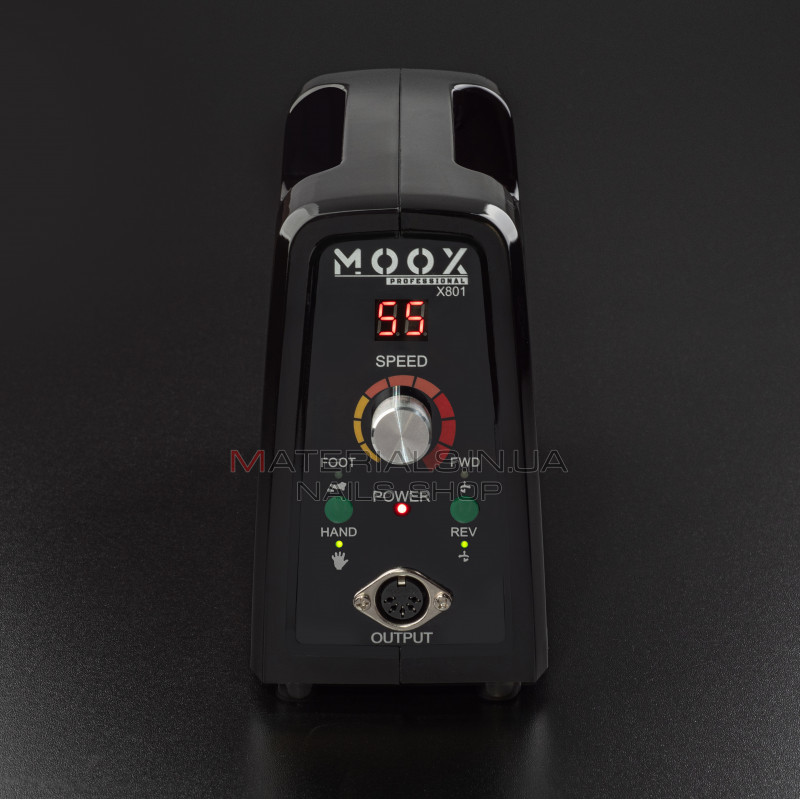 Фрезер Мокс X801 (Черный) на 55 000 об./мин. и 80W. для маникюра и педикюра Фрезер Мокс X801 (Черный) на 55 000 об./мин. и 80W. для маникюра и педикюра