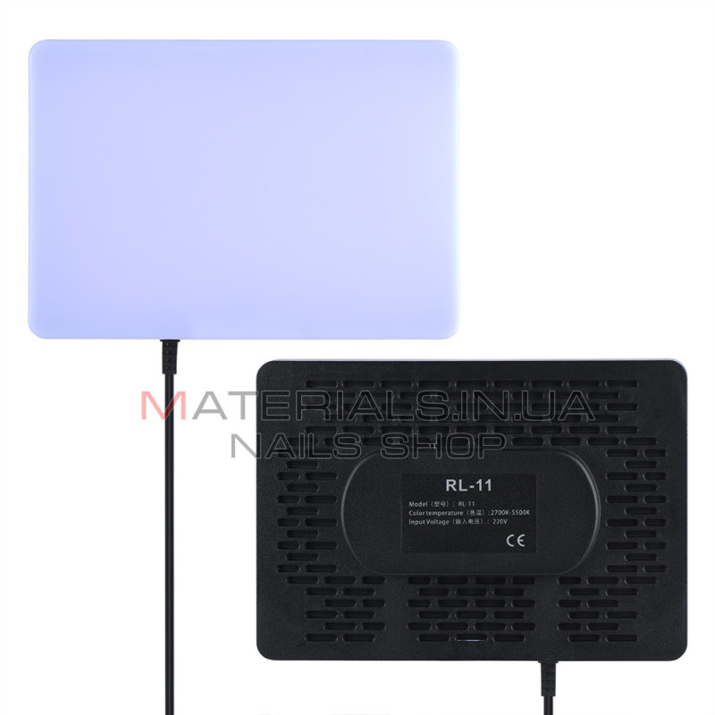LED-відеосвітло RL-11, 23 × 16 см, 240 світлодіодів, 2700 K-5700 K, пульт ДК