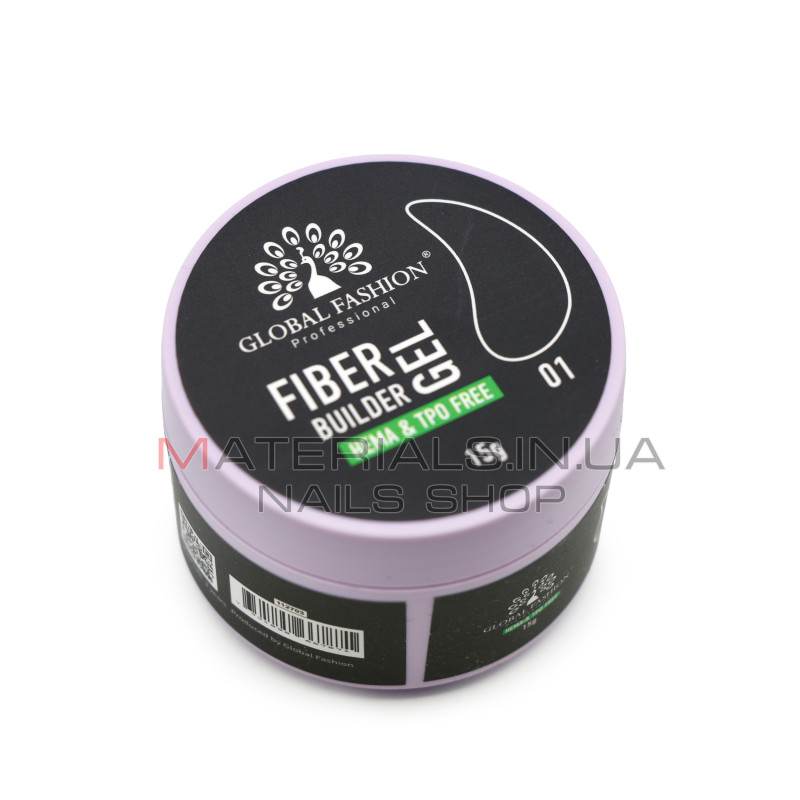 Гель для моделювання нігтів 15 г, Fiber Builder Gel 01