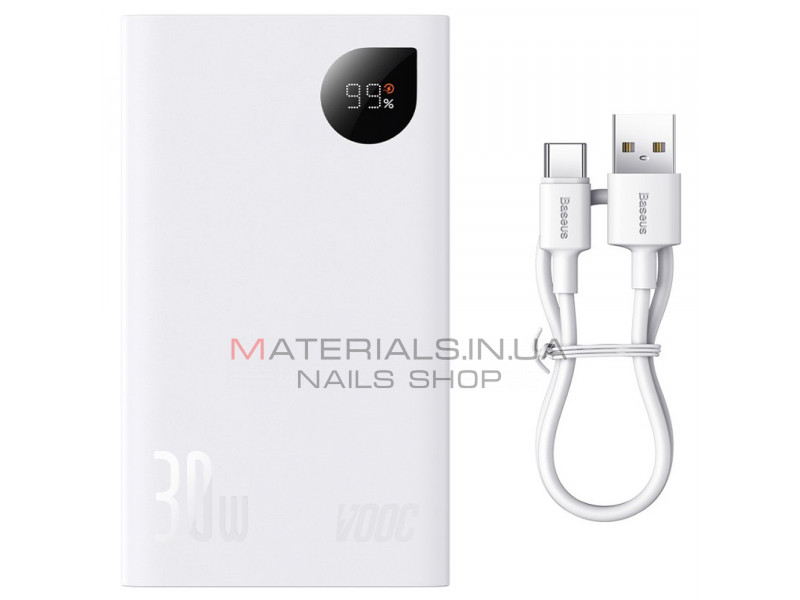 Power Bank 20000 mAh | 30W | Digital Display — Baseus (PPAD050) — PPAD050002 White