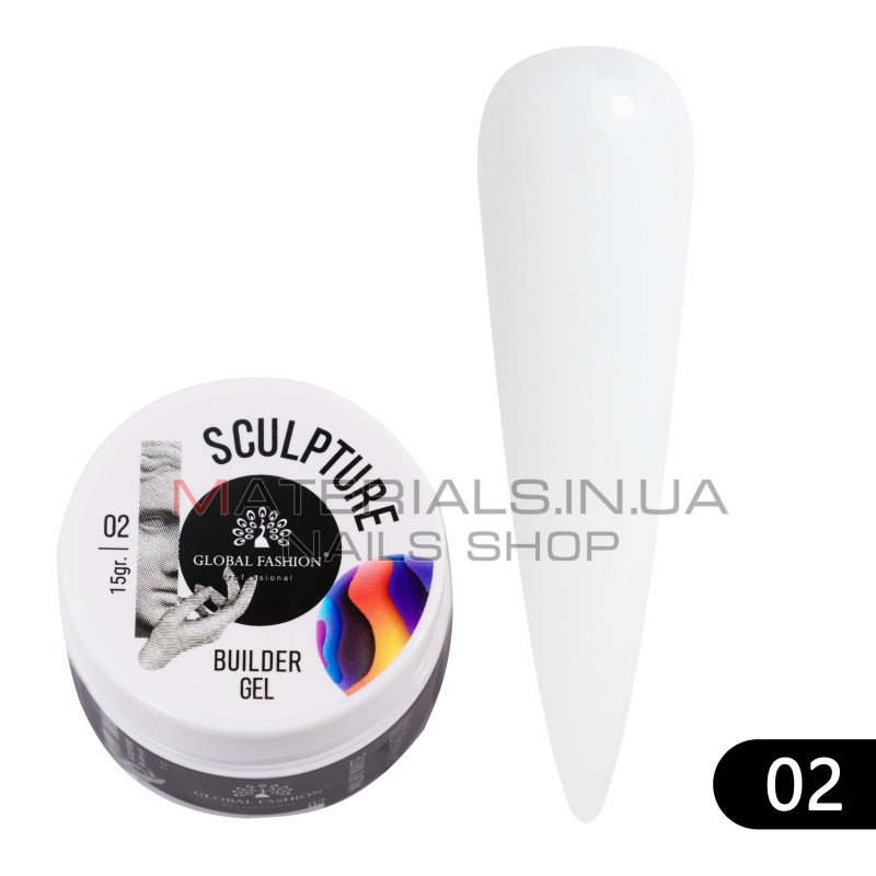 Скульптурний гель SCULPTURE BUILDER GEL 15 гр, MILKY WHITE №02