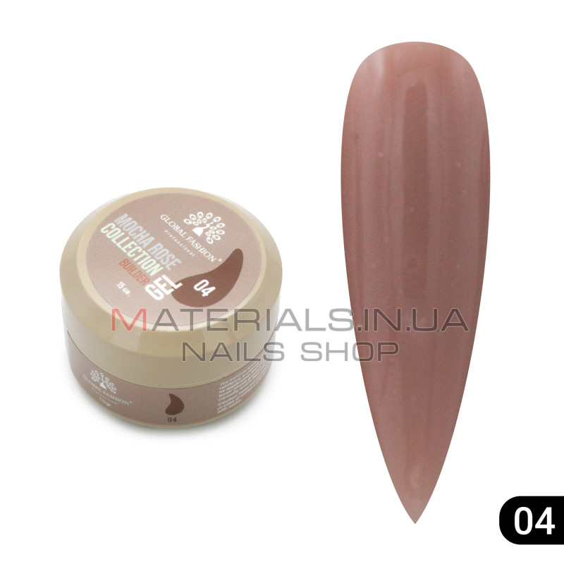 Гель для моделювання нігтів 15 гр, Mocha Rose Builder Gel 04