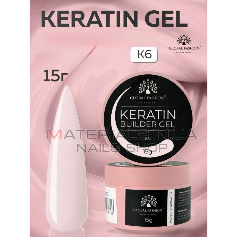 KERATIN BUILDER GEL, Global Fashion, 15 g, K6