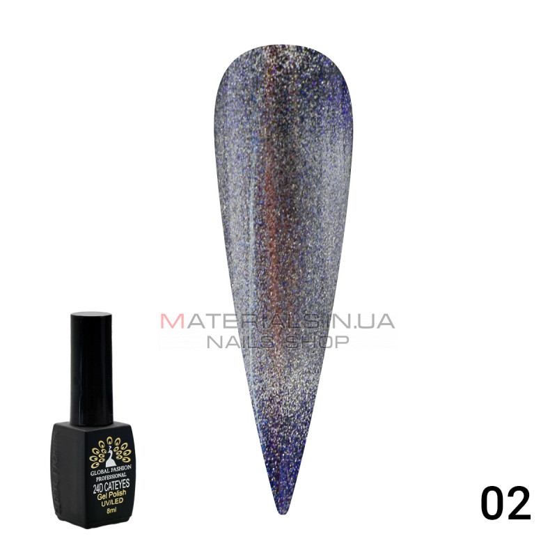 Гель лак кошачий глаз 24D Wild 02 Гель лак кошачий глаз 24D Wild 02