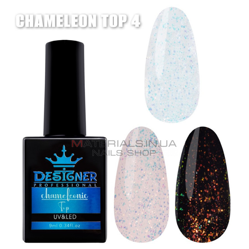 Топове покриття із поталлю №4 - Chameleonic Top Дизайнер, 9 мл.