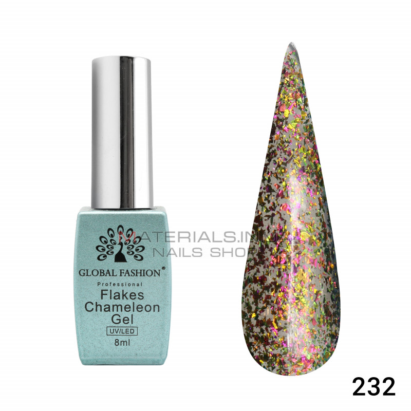 Гель лак Flakes Chameleon 8 мл, 232 Гель лак Flakes Chameleon 8 мл, 232